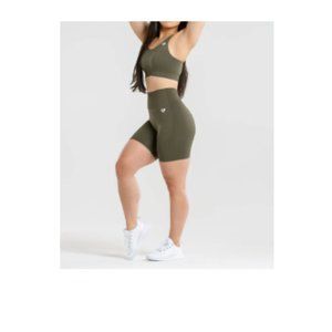 Women's Best Khaki Power Seamless Cycling Shorts Size Medium